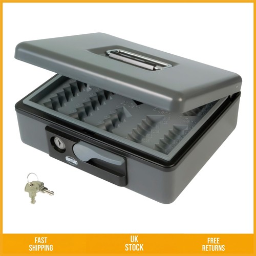 Secure steel cash box portable - cash,