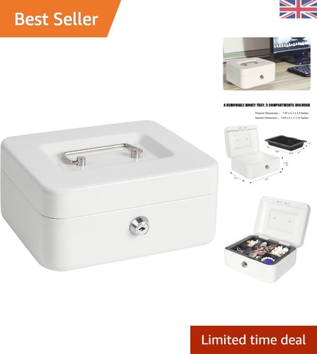 Sturdy metal cash box with - metal, key