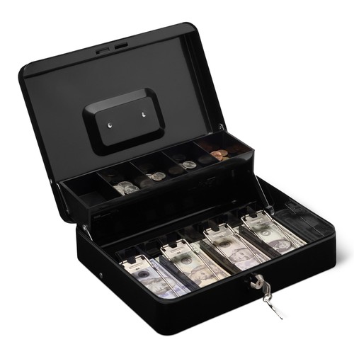 Cash box with lock key - cash,