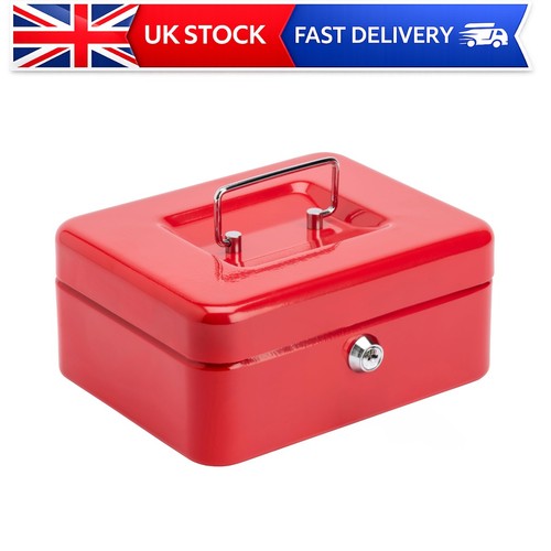Inch metal cash box - metal, red
