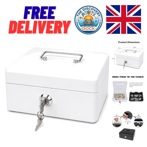 Compact steel cash storage box - steel,