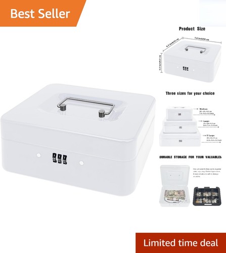 Compact white cash storage - white, box