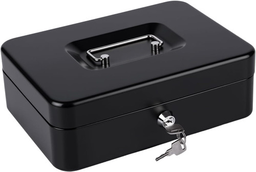 Cash box with key - with, tin