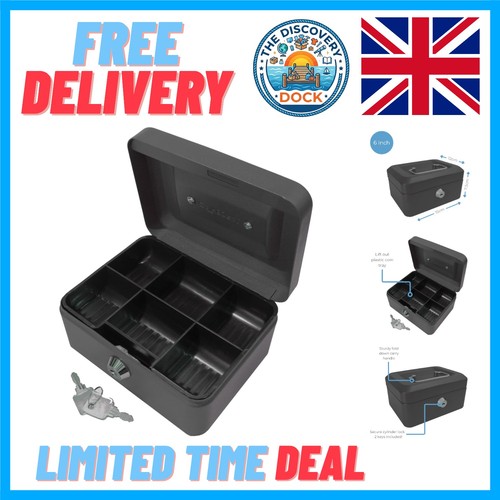 Compact black cash box with - cash,
