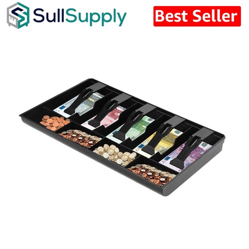 Black plastic cash drawer - drawer, with